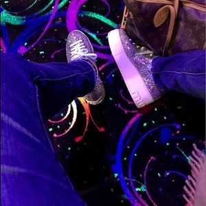 MIU MIU Silver Glitter Shoes